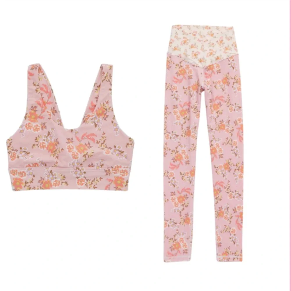 Offline by Aerie Real Me 7/8 Hi-Rise Crossover Floral Country Pink Leggings M - Picture 9 of 9
